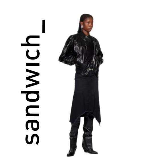 NWOT Sandwich Wet look Bomber Jacket Biker Moto Jacket vinyl look Mobwife Jacket - Picture 3 of 17